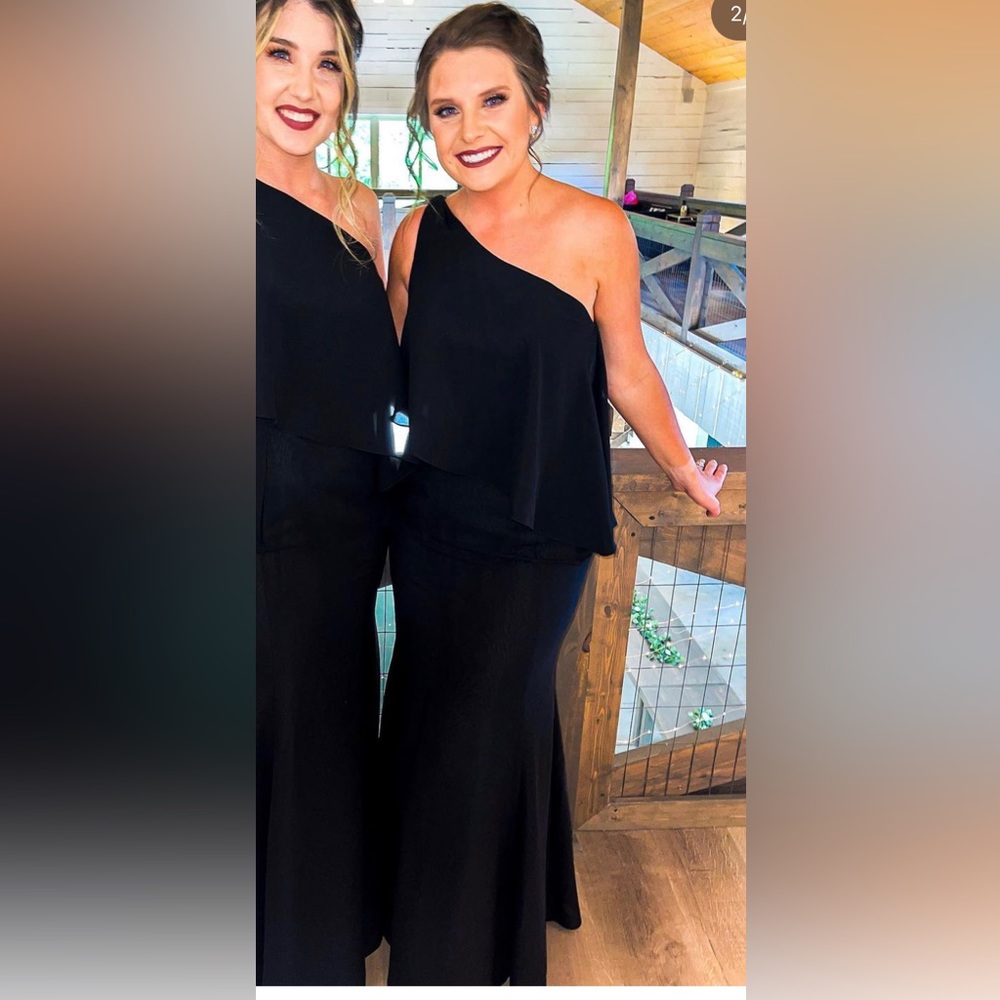 KF bridal Black one shoulder dress